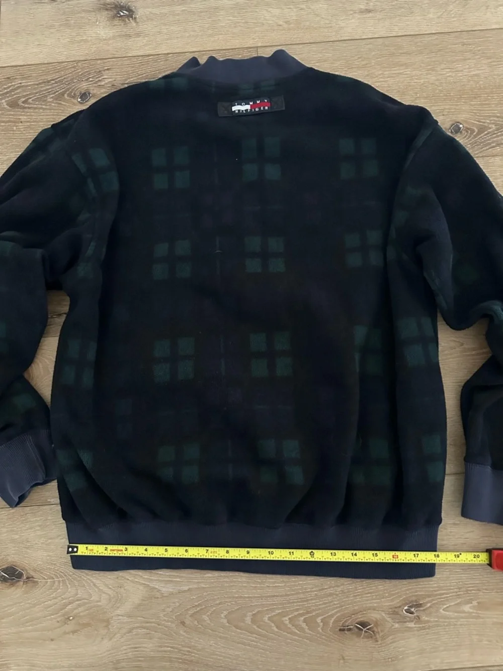 Vintage 90s Tommy Hilfiger 1/2 Zip Fleece Blackwatch Plaid Pullover Men’s L